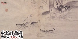 明吴伟　人物故事册“风雨归牧”