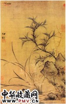 元赵雍　著色兰竹图