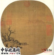 元赵雍　澄江寒月图