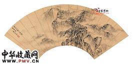 明袁尚统 云山松寺图