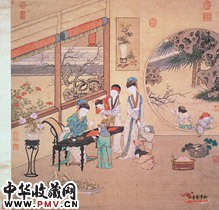 清金廷标　曹大家授书图