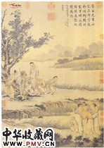 清金廷标　瞎子说唱图