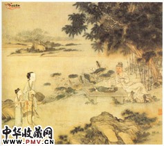 清金廷标　莲塘纳凉图