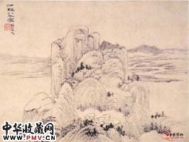 清程邃　山水册之三