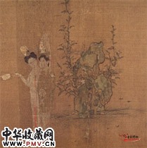元钱选　招凉仁女图