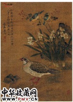 清于寿伯　花鸟四屏之二