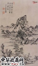 清王撰　仿黄子久山水图轴