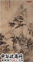 清谢观生　云泉听瀑图