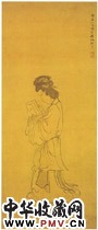 清陈撰　白描仕女图