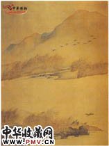 清刘度　山水册之苇渚群雁图