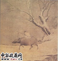 南宋李迪　雪夜牧归图