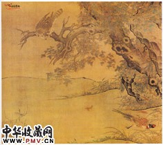 南宋李迪　枫鹰雉鸡图