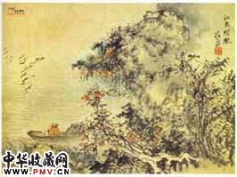 明史忠　杂画册--江天晚照