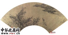 清张学曾　山水扇页