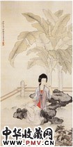 清吕彤　蕉荫图书图