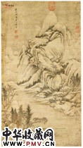 清黄玢　仿王维寒山积雪图