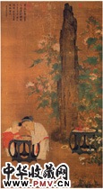 宋苏汉臣　秋庭戏婴图（轴）