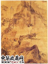 明汪肇　观瀑对话图