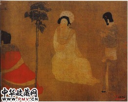 唐周昉　调琴辍茗图（１）