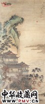 明朱朗　仙山楼阁图轴