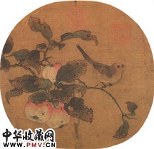 五代黄筌　蘋婆山鸟