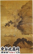 明蒋嵩　渔舟读书图轴