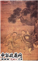 明刘俊　三仙戏蟾