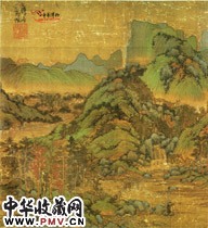 元马琬　青山红杏图