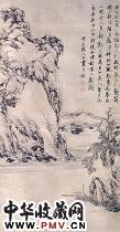 清郑旼　山水轴