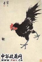 近现代江寒汀　雄鸡图