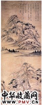 明董其昌　仿倪瓒松亭秋色图（轴）