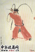 近现代关良　红袍悟空