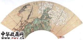 清任薰　菊花图扇页