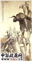 清任薰　松鹤兰石图