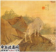 清任薰　梅花鹿图