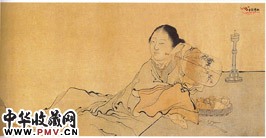 清任薰　灯下沉思图（１）