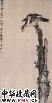 清黄慎　鹰石图轴