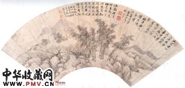 清王翚　空山幽泉图扇页