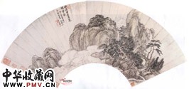 清王翚　夏麓晴云图扇页