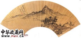 清恽寿平　秋山读易图扇页