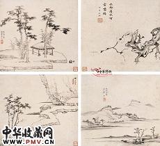 清查士标 山水
