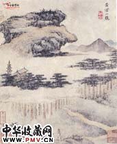 清查士标　仿各家山水册之一