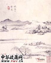 清查士标　仿各家山水册之二