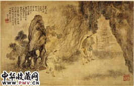 清苏六朋　浮山采药图