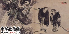 明吴伟　人物故事册“寒山拾得”