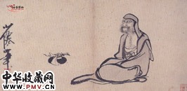 明吴伟　人物故事册“达摩面壁”