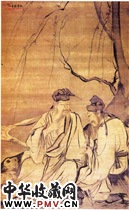 明吴伟　听萧图