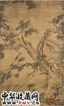 明吴伟　松下吹箫图轴