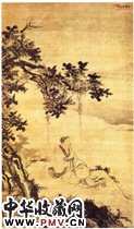明吴伟　树下高士图