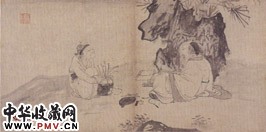 明吴伟　人物故事册“右军书扇”